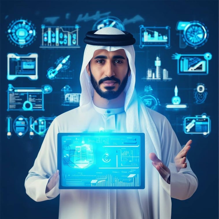 saudi arabia digital marketing man tools on screen