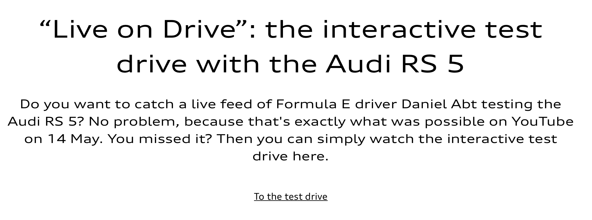 digital test drive cta for Audi